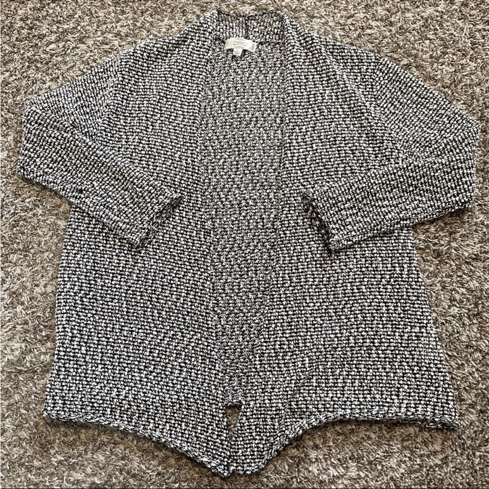 Shannon Ford New York Women’s Size Large L White/Black Open Cardigan Style Top